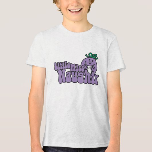 Kleine Miss Naughty Hiding Tri-Blend Shirt (Voorkant)