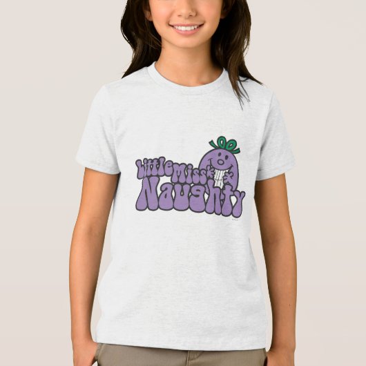 Kleine Miss Naughty Hiding Tri-Blend Shirt (Voorkant)