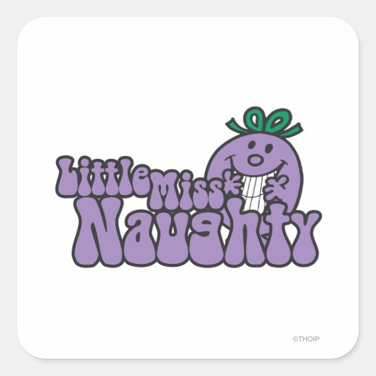 Kleine Miss Naughty Hiding Vierkante Sticker (Voorkant)