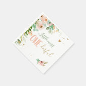 Kleine Miss Onederful 1e Verjaardag Meisje Floral Servet (Hoek)