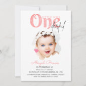 Kleine Miss Onederful 1e verjaardag uitnodiging (Voorkant)