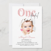 Kleine Miss Onederful 1e verjaardag uitnodiging (Voorkant)