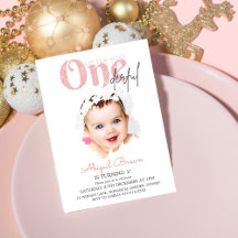 Kleine Miss Onederful 1e verjaardag uitnodiging