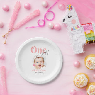 Kleine Miss Onederful 1e verjaardag uitnodiging Papieren Bordje