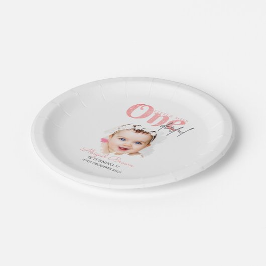 Kleine Miss Onederful 1e verjaardag uitnodiging Papieren Bordje (Gekanteld)