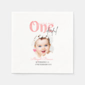 Kleine Miss Onederful 1e verjaardag uitnodiging Servet (Voorkant)