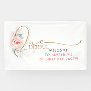 Kleine Miss Onederful 1e Verjaardagsfeestje Welkom Spandoek