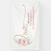 Kleine Miss Onederful 1e Verjaardagsfeestje Welkom Spandoek (Verticaal)