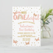 Kleine Miss ONEderful 1st Birthday Boho Rainbow Kaart (Staand voorkant)