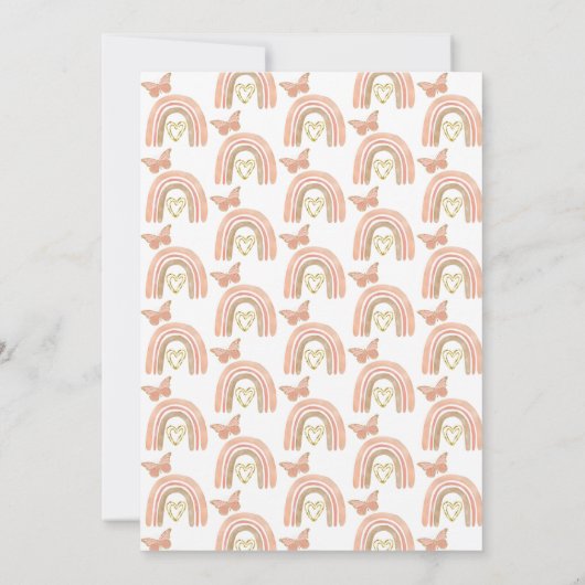 Kleine Miss ONEderful 1st Birthday Boho Rainbow Kaart (Achterkant)