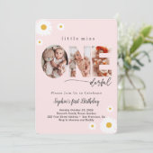 Kleine Miss Onederful Baby Meisje 1e Verjaardag Fo Kaart (Staand voorkant)