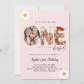 Kleine Miss Onederful Baby Meisje 1e Verjaardag Fo Kaart (Voorkant)