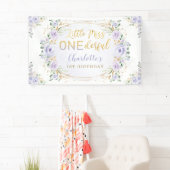 Kleine Miss ONEderful Birthday Paars Gold Floral Spandoek (Insitu)