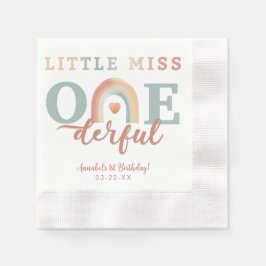 Kleine Miss Onederful Boho Rainbow Verjaardag serv Servet