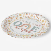 Kleine Miss Onederful Boho Rainbow Verjaardagspapi Papieren Bordje (Gekanteld)