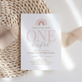 Kleine Miss Onederful Boho Regenboog 1e Verjaardag Kaart