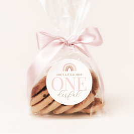 Kleine Miss Onederful Boho regenboog verjaardag Ronde Sticker