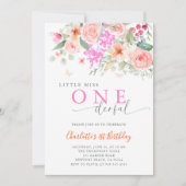 Kleine Miss Onederful Bright Girl 1e verjaardag Kaart (Voorkant)