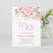 Kleine Miss Onederful Bright Girl 1e verjaardag Kaart (Staand voorkant)