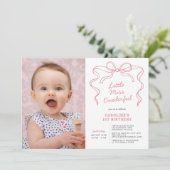 Kleine Miss Onederful eerste verjaardag Kaart (Staand voorkant)