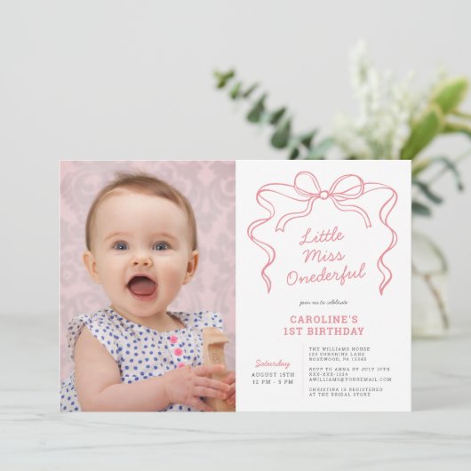 Kleine Miss Onederful eerste verjaardag Kaart (Staand voorkant)