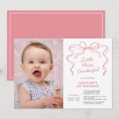 Kleine Miss Onederful eerste verjaardag Kaart (Voorkant / Achterkant)