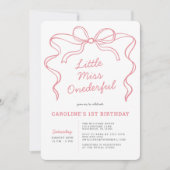 Kleine Miss Onederful eerste verjaardag Kaart (Voorkant)