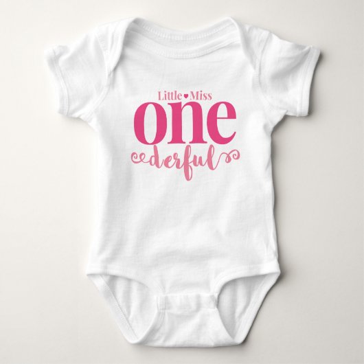Kleine Miss Onederful Eerste Verjaardag Tutu Romper (Voorkant)