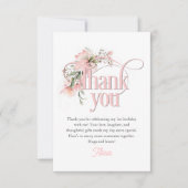 Kleine Miss Onederful Elegant Meisje 1e Verjaardag Bedankkaart (Voorkant)