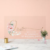 Kleine Miss Onederful Floral 1e Verjaardag Welkom Acryl Bord (Huwelijk)