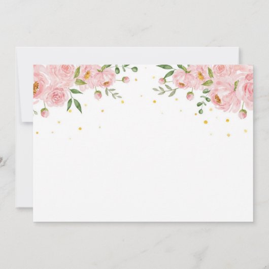 Kleine Miss Onederful Floral Verjaardag uitnodigin Kaart (Achterkant)