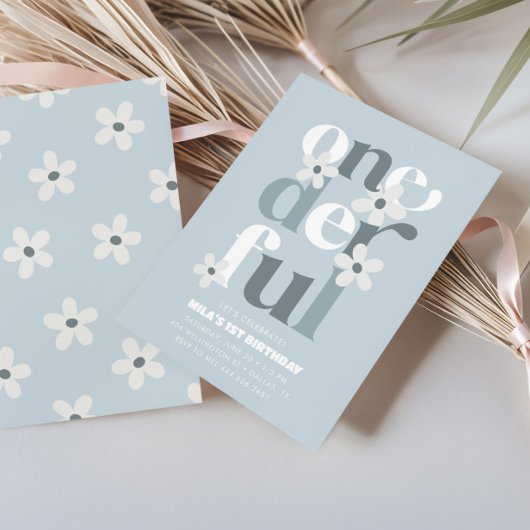 Kleine Miss Onederful Groovy Daisy 1e Verjaardag Kaart