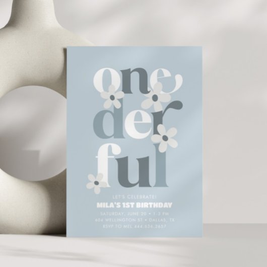 Kleine Miss Onederful Groovy Daisy 1e Verjaardag Kaart