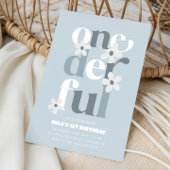 Kleine Miss Onederful Groovy Daisy 1e Verjaardag Kaart