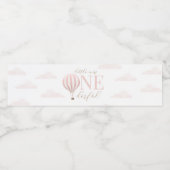 Kleine Miss Onederful Hete Luchtballon 1e Verjaard Waterfles Etiket (Enkel label)