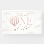 Kleine Miss Onederful Hete Luchtballon Verjaardag Spandoek (Horizontaal)
