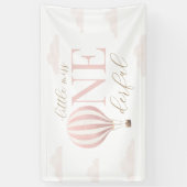 Kleine Miss Onederful Hete Luchtballon Verjaardag Spandoek (Verticaal)