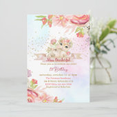 Kleine Miss Onederful Kitten 1e Verjaardag Kaart (Staand voorkant)