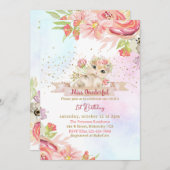 Kleine Miss Onederful Kitten 1e Verjaardag Kaart (Voorkant / Achterkant)