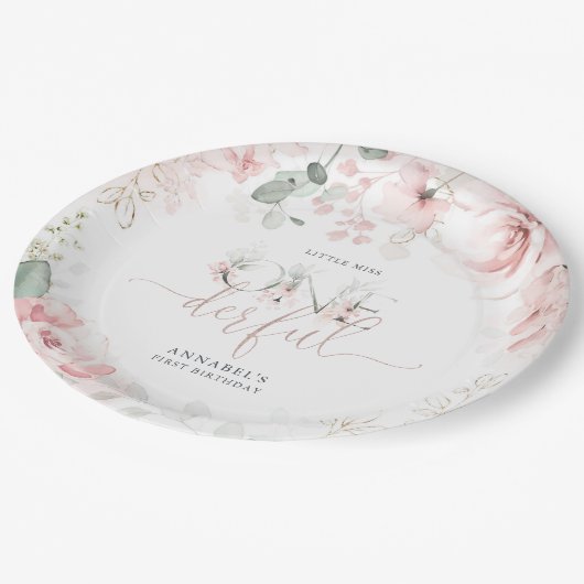 Kleine Miss Onederful papieren Borden Papieren Bordje (Gekanteld)