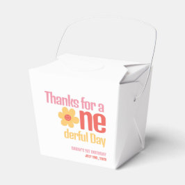 Kleine Miss Onederful Retro Groovy Eerste Verjaard Bedankdoosjes