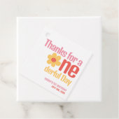 Kleine Miss Onederful Retro Groovy Eerste Verjaard Bedankjes Labels (In situ)