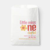Kleine Miss Onederful Retro Groovy Eerste Verjaard Bedankzakje (Voorkant)