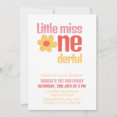 Kleine Miss Onederful Retro Groovy Eerste Verjaard Kaart (Voorkant)