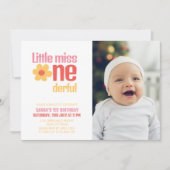 Kleine Miss Onederful Retro Groovy Eerste Verjaard Kaart (Voorkant)