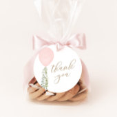 Kleine Miss Onederful roze ballon verjaardag Bedankjes Labels