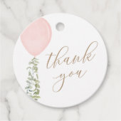 Kleine Miss Onederful roze ballon verjaardag Bedankjes Labels (Voorkant)