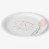 Kleine Miss Onederful roze ballon verjaardag Papieren Bordje (Gekanteld)