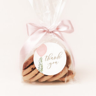 Kleine Miss Onederful roze ballon verjaardag Ronde Sticker