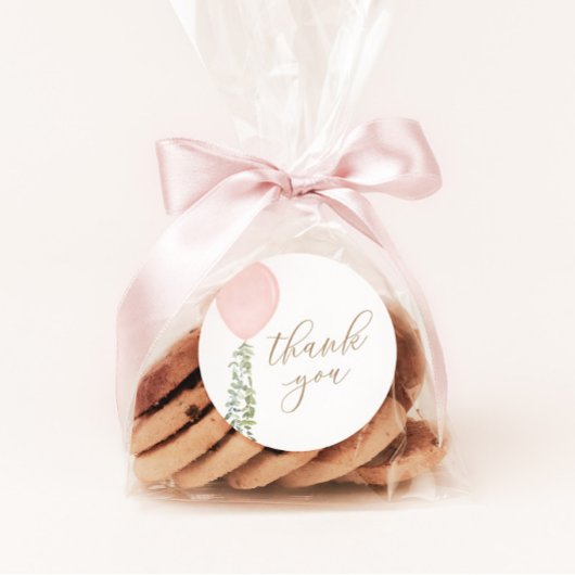 Kleine Miss Onederful roze ballon verjaardag Ronde Sticker